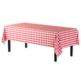 54 In. x 100 Ft. Cut to Size Plastic Table Cover | Red Gingham